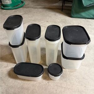 Tupperware Black and White Storage Container Set